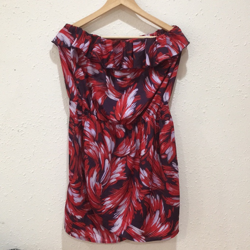 EUC Gap Strapless Print Dress Size Large